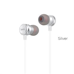 Универсальные наушники с микрофоном Hoco M16 Ling sound  metal (Серебро) - фото 11120