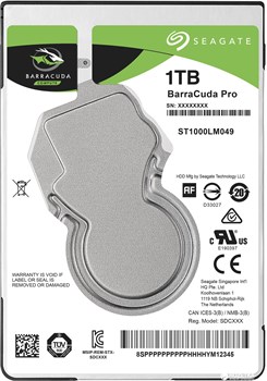 Внутренний жесткий диск HDD  Seagate   1TB  BarraCuda Pro, SATA-III, 7200 RPM, 128 Mb, 2.5'' - фото 14186