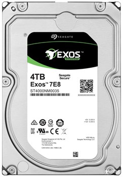 Внутренний жесткий диск HDD  SEAGATE Exos ST4000NM0035, 4Тб, HDD, SATA III, 3.5" - фото 16060