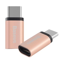Переходник Baseus Sharp Micro To Type-C Adapter Rose gold (CATYPEC-DL0R) - фото 16697