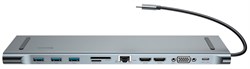 Хаб Baseus Enjoyment Series  PD/HD4K*2/VGA/RJ45/SD/TF/USB*3/Adapter (CATSX-G0G) - фото 21455