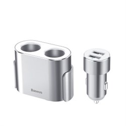 АЗУ Baseus High Efficiency One to Two Cigarette Lighter (2 разъёма приркуривателя 80W + 2xUSB 3.1A) (CRDYQ-0S)