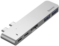 USB-концентратор Baseus Thunderbolt C+ (CAHUB-B0G), разъемов: 5 - фото 23779