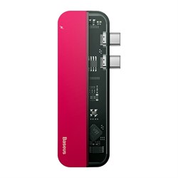 Хаб Baseus Transparent Series Dual-Port Type-C Multifunctional HUB (Double Type-C to Type-C*2+USB 3.0*2+4K HD*1) (CAHUB-TS09) - фото 30940