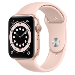 Часы Apple Watch 6 (Корпус из алюминия золотого цвета - Спортивный ремешок) - фото 35329