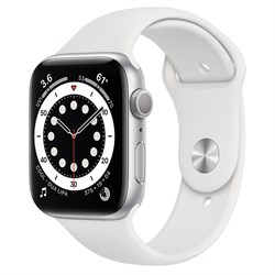 Часы Apple Watch 6 (Корпус из алюминия серебристого цвета - Спортивный ремешок) - фото 35332