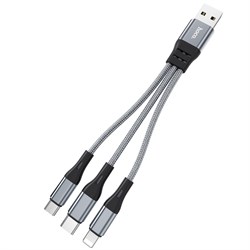 Кабель Hoco X47 Harbor 3 в 1 Lightning+Micro-USB+Type-C - фото 35426