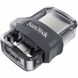 Флеш-накопитель USB 3.0  64GB  SanDisk  Ultra Android Dual Drive  OTG  чёрный - фото 9394