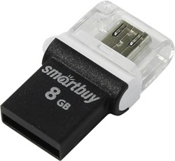 Флеш-накопитель USB  8GB  Smart Buy  Poko  OTG  чёрный - фото 9450