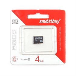Карта памяти MicroSD  4GB  Smart Buy Class 10 без адаптера - фото 9681