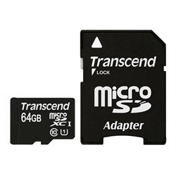Карта памяти MicroSD  64GB Transcend Class 10 Ultimate UHS-I U3M (R/W 95/85 Mb/s) + SD адаптер, MLC - фото 9749