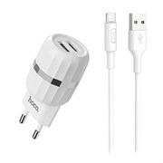 Сетевое зарядное устройство HOCO C41A Wisdom 2xUSB+micro cable