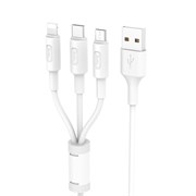 Кабель Hoco X25 Soarer one pull three charging cable Lightning+Micro-USB+Type-C