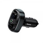 Автомобильное зарядное устройство с FM-тюнером, Baseus T typed Bluetooth MP3 charger with car holder (CCALL-TM0A) Tarnish