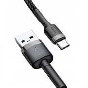 Кабель Baseus Cafule  Cable USB For Type-C 3A 0.5M Gray+Black (CATKLF-AG1)