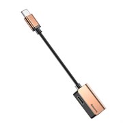 Аудиоадаптер Baseus Type-C Male To Type-C Female +3.5MM Female Adapter L40, Золото (CATL40-17)