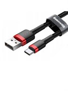 Кабель Baseus cafule  Cable USB For Type-C 2A 2M Красный+черный (CATKLF-C91)