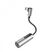 Аудиоадаптер Baseus L42 IP Male to 3.5mm+IP Female Adapter Серебро (CALL42-0S)