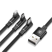 Кабель Baseus MVP 3-in-1 Mobile game Cable USB For M+L+T 3.5A 1.2M (CAMLT-WZ01)