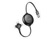 Кабель Baseus Little Octopus Adjustable 3-in-1 Lightning+USB-C+micro-USB ,1m (CAMLT-AZY01)