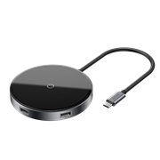 Беспроводная зарядка с USB HUB для ноутбука Baseus Circular Mirror Wireless Charger HUB (WXJMY-A0G)