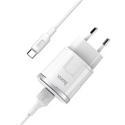 Сетевое зарядное устройство HOCO C37A Thunder power 1xUSB + кабель Type-C