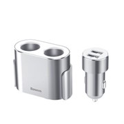 АЗУ Baseus High Efficiency One to Two Cigarette Lighter (2 разъёма приркуривателя 80W + 2xUSB 3.1A) (CRDYQ-0S)