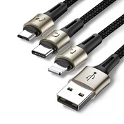 Кабель Baseus caring touch selection 1-in-3 USB cable 1.2m 3.5A (CAMLT-GH01)