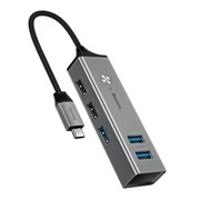 USB-концентратор Baseus Cube (CAHUB-D0G), разъемов: 5