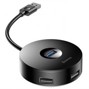 USB-концентратор Baseus round box USB HUB (CAHUB-F), разъемов: 4
