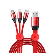 Кабель Baseus Car Co-sharing Cable USB For M+L+T 3.5A 1m (CAMLT-FX09)