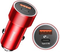 Автомобильное зарядное устройство Baseus Small Screw Type-C PD+USB Quick Charge Car Charger 36W (CAXLD-A09)