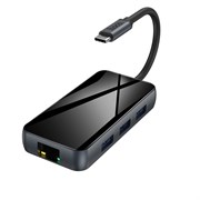 Хаб HOCO HB16 Easy expand USB3.0*3 + HDMI + PD + RJ45