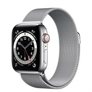 Часы Apple Watch 6 (Корпус из стали серебристого цвета - Миланский серебристый ремешок)