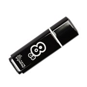 Флеш-накопитель USB  8GB  Smart Buy  Glossy  чёрный