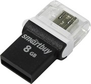Флеш-накопитель USB  8GB  Smart Buy  Poko  OTG  чёрный
