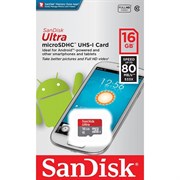 Карта памяти MicroSD  16GB  SanDisk Class 10 Ultra (80 Mb/s) без адаптера