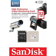 Карта памяти MicroSD  32GB  SanDisk Class 10 High Endurance Video Monitoring + SD адаптер