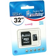 Карта памяти MicroSD  32GB  Smart Buy Сlass 10 без адаптера