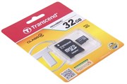 Карта памяти MicroSD  32GB  Transcend Class  4 + SD адаптер