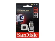 Карта памяти MicroSD  128GB  SanDisk Class 10 Extreme Pro UHS-II U3 (275 Mb/s) (USB3.0 Reader)