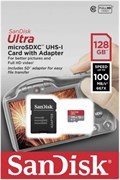 Карта памяти MicroSD  128GB  SanDisk Class 10 Ultra Android UHS-I (100 Mb/s) + SD адаптер