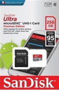 Карта памяти MicroSDXC  256GB  SanDisk Class 10 Ultra Android UHS-I A1 (95 Mb/s) + SD адаптер