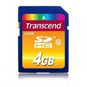 Карта памяти SDHC  4GB  Transcend Class 10