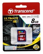 Карта памяти SDHC  8GB  Transcend Class 10 UHS-I