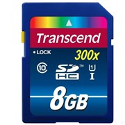 Карта памяти SDHC  8GB  Transcend Class 10 UHS-I (300x)