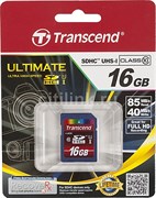 Карта памяти SDHC  16GB  Transcend Class 10 UHS-I (300х)