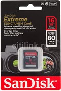 Карта памяти SDHC  16GB  SanDisk Class10 Extreme UHS-I (80 Mb/s)