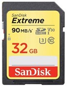 Карта памяти SDHC  32GB  Sandisk Class 10 Extreme UHS-I U3 (90 Mb/s) (2-pack)