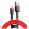 Кабель Baseus Cafule  Cable USB For Type-C 3A 0.5M  Red+Red (CATKLF-A09) - фото 16809